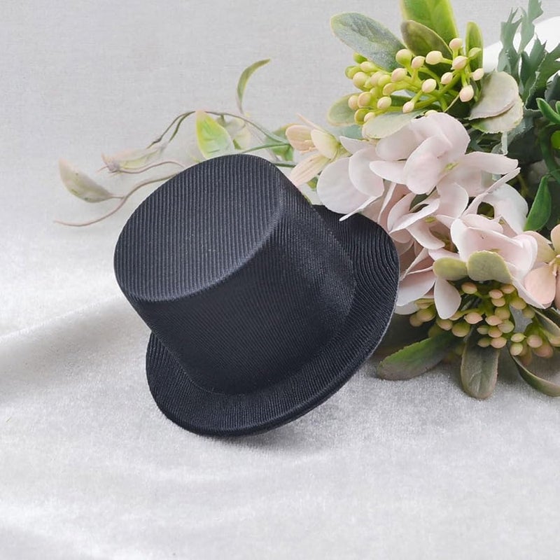 Set Of 2 Doll Hat Fascinator Base Caps In Oily Cloth Bright Red For Roleplay Photography - Image 2